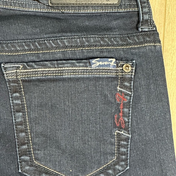 Women's Seven7 8 Medium Jean Jeans Denim Navy Blue Stretch Slim Straight NWOT - Picture 8 of 11